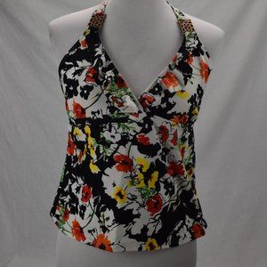 Catalina Womens Size L 12/14 Floral Halter Tankini